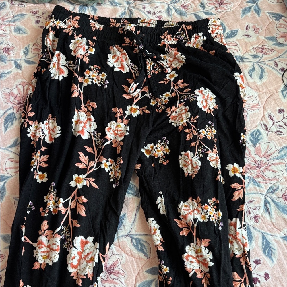 VENUS Floral Black Pants